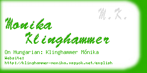 monika klinghammer business card